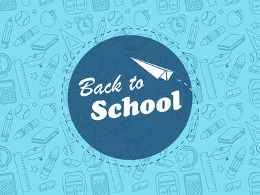 Graphic that says "Back to School"