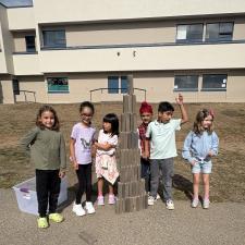 collaborative building - students realized that working together they could build better projects