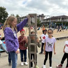 collaborative building - students realized that working together they could build better projects