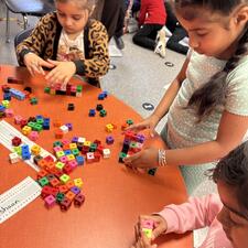 Math center in K/1 -  making patterns with unifix cubes