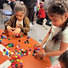 Math center in K/1 -  making patterns with unifix cubes